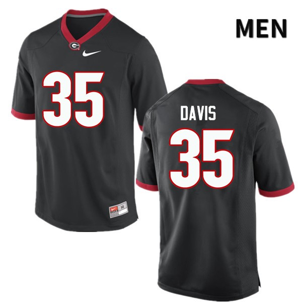 Georgia Bulldogs Men's Aaron Davis #35 Black Stitched College UGA Football Jersey 23HK015KW